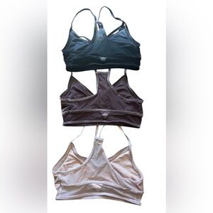 Lot of  3 ALO YOGA Luxe Bras Plush Pro Velour Eclipse size S   Pink Black Brown